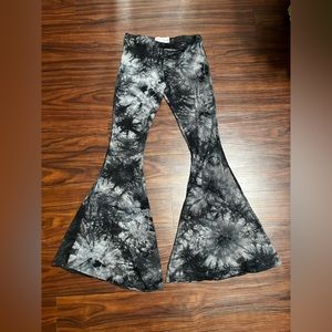 Disco Hunni size small black tie dye bell bottoms